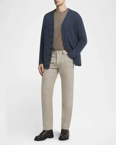 Giorgio Armani Men's Cashmere Flannel Slim Five-Pocket Pants | Thumbnail 6 Giorgio Armani Men's Cashmere Flannel Slim Five-Pocket Pants | Thumbnail 6