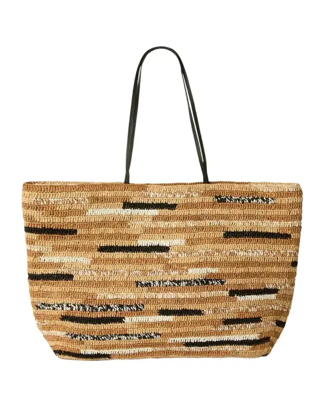BTB Los Angeles Woven Straw Tote Bag