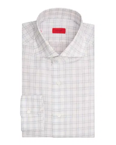 Isaia Men's Graph Check Cotton Spread-Collar Dress Shirt | Thumbnail 1 Isaia Men's Graph Check Cotton Spread-Collar Dress Shirt | Thumbnail 1