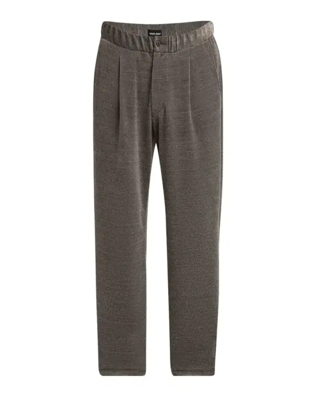 Men's Heathered Chenille Relaxed Pleated Pants