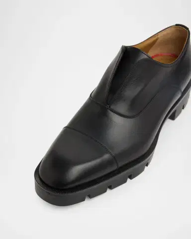 Christian Louboutin Men's Alpha Lion Flat Cap-Toe Lug-Sole Loafers | Thumbnail 5