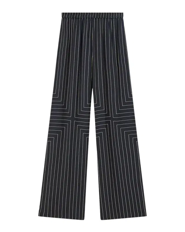Hulin Wide-Leg Geometric Crepe Trousers