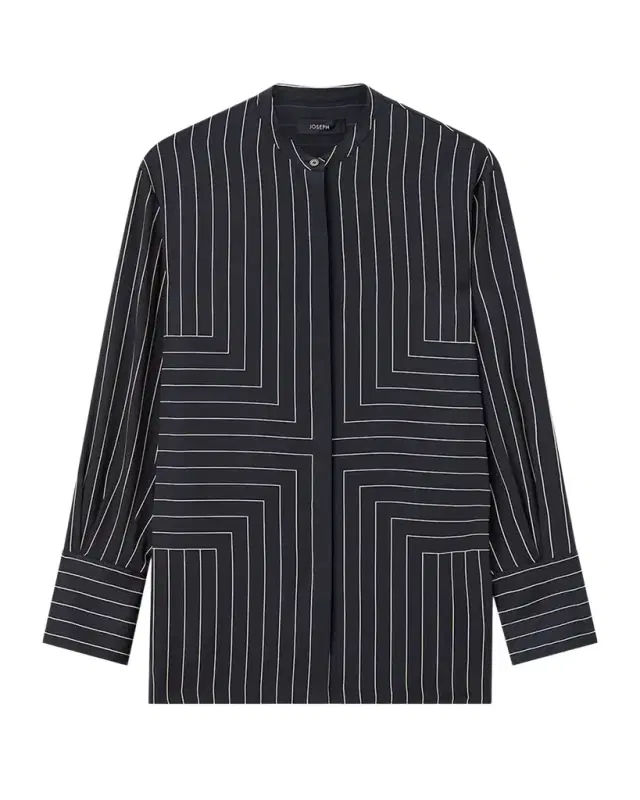 Athena Geometric Striped Blouse