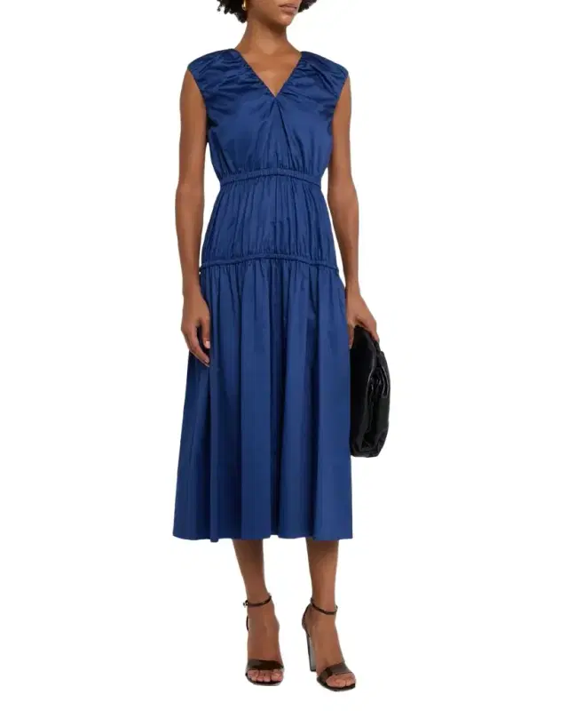 Sembat Sleeveless Cotton Sateen Midi Dress