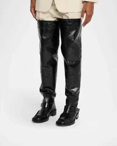 Saint Laurent Men's Joe Smooth Leather Over-The-Knee Boots | Thumbnail 2