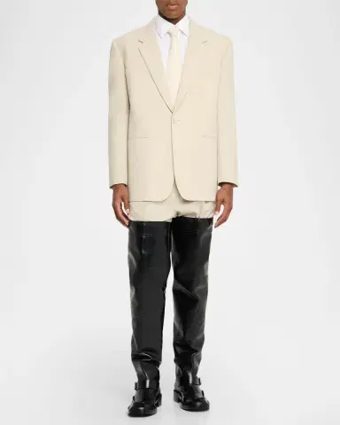 Saint Laurent Men's Joe Smooth Leather Over-The-Knee Boots | Thumbnail 3