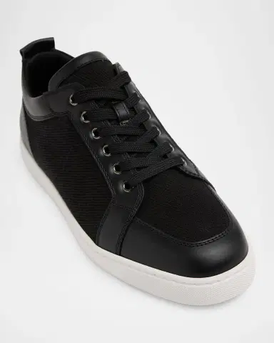 Christian Louboutin Men's Rantulow Leather and Twill Low-Top Sneakers | Thumbnail 3
