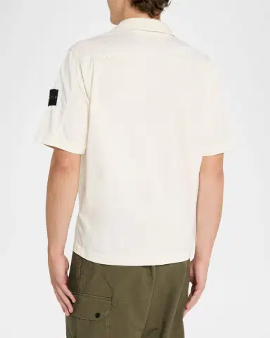 Stone Island Men's Cotton Twill Stretch Overshirt | Thumbnail 3