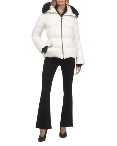 Gorski Short Down Apres-Ski Jacket with Detachable Toscana Lamb Hood Trim | Thumbnail 1