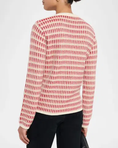 Ramy Brook Ivy Metallic Striped Wool-Blend Cardigan | Thumbnail 3 Ramy Brook Ivy Metallic Striped Wool-Blend Cardigan | Thumbnail 3