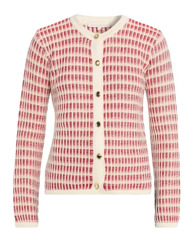Ivy Metallic Striped Wool-Blend Cardigan