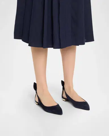 Aquazzura Suede Bow Tie Ballet Flats | Thumbnail 2 Aquazzura Suede Bow Tie Ballet Flats | Thumbnail 2