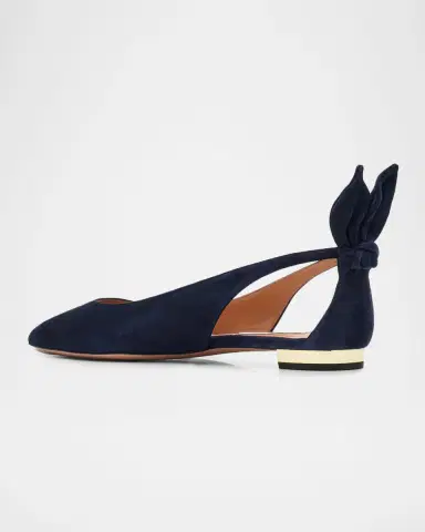 Aquazzura Suede Bow Tie Ballet Flats | Thumbnail 4 Aquazzura Suede Bow Tie Ballet Flats | Thumbnail 4