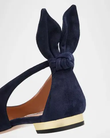 Aquazzura Suede Bow Tie Ballet Flats | Thumbnail 5 Aquazzura Suede Bow Tie Ballet Flats | Thumbnail 5