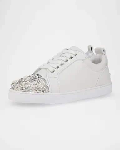 Christian Louboutin Louise Junior Pearly Leather Low-Top Sneakers | Thumbnail 2 Christian Louboutin Louise Junior Pearly Leather Low-Top Sneakers | Thumbnail 2