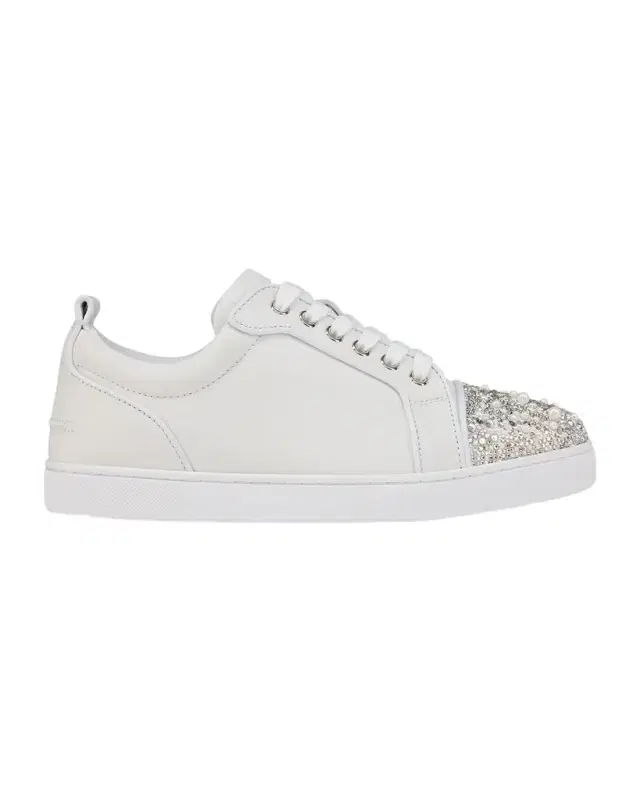 Louise Junior Pearly Leather Low-Top Sneakers