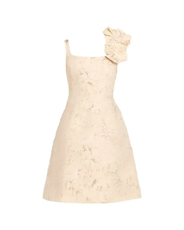 Rickie Freeman for Teri Jon Floral Applique Metallic Jacquard Dress