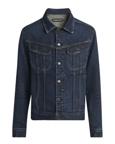 Tom Ford Men's Broken Twill Icon Denim Jacket | Thumbnail 1 Tom Ford Men's Broken Twill Icon Denim Jacket | Thumbnail 1
