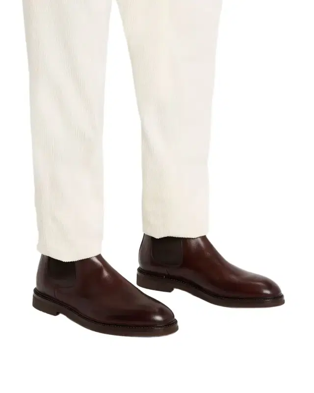 Men 's Waxed Calfskin Chelsea Boots