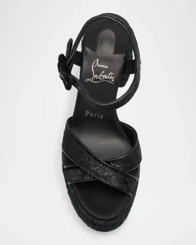 Christian Louboutin 85mm Calakala Velvet Platform Espadrille Sandals | Thumbnail 4