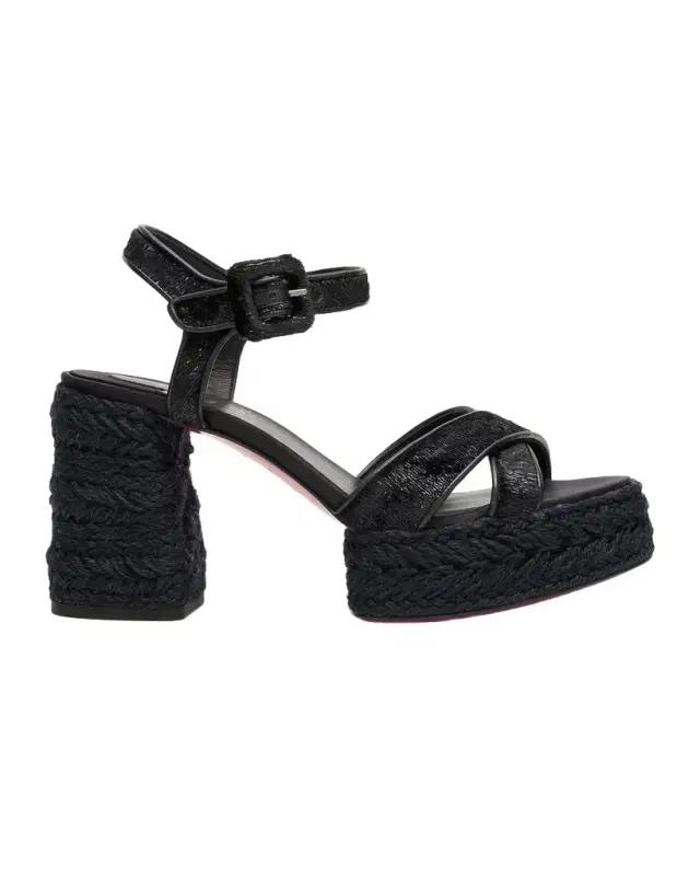 85mm Calakala Velvet Platform Espadrille Sandals