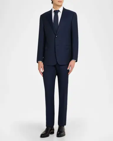 Giorgio Armani Men's Wool and Viscose Textured Two-Piece Suit | Thumbnail 2