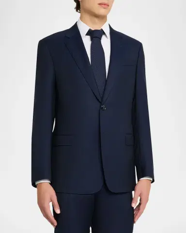 Giorgio Armani Men's Wool and Viscose Textured Two-Piece Suit | Thumbnail 4