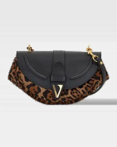Versace Virtus Medium Leather & Calf Hair Shoulder Bag | Thumbnail 2 Versace Virtus Medium Leather & Calf Hair Shoulder Bag | Thumbnail 2