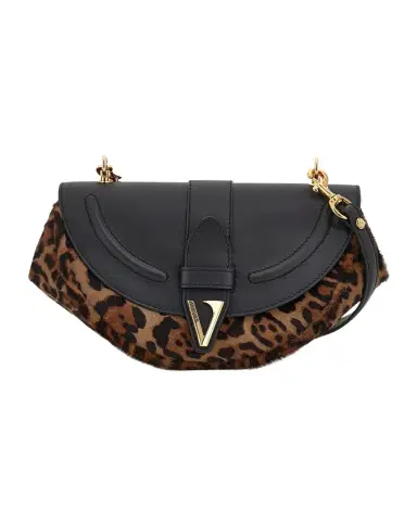 Versace Virtus Medium Leather & Calf Hair Shoulder Bag | Thumbnail 1 Versace Virtus Medium Leather & Calf Hair Shoulder Bag | Thumbnail 1