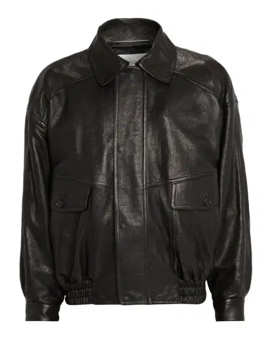 Saint Laurent Men's Grained Leather Blouson Jacket | Thumbnail 1 Saint Laurent Men's Grained Leather Blouson Jacket | Thumbnail 1