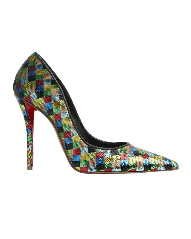 100mm Miss Z Sequined Harlequin Pumps
