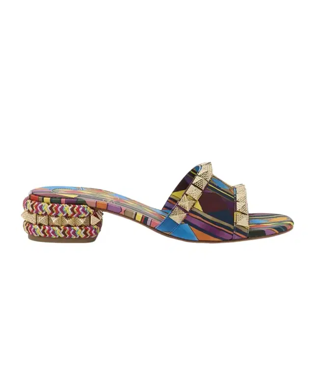 30mm Pyramule Satin Spike Sandals