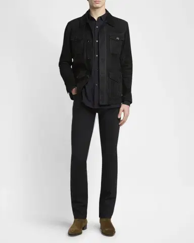 Tom Ford Men's Suede Four-Pocket Military Jacket | Thumbnail 2