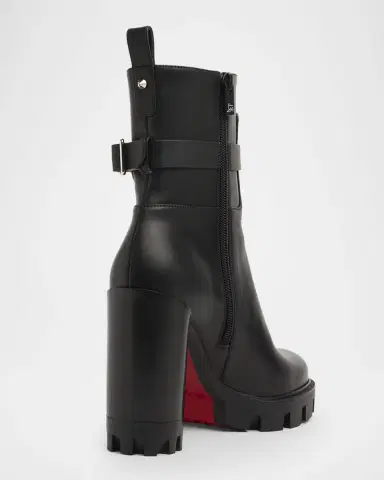 Christian Louboutin 100mm Dianouchett Leather Red Lug Sole Ankle Boots | Thumbnail 2 Christian Louboutin 100mm Dianouchett Leather Red Lug Sole Ankle Boots | Thumbnail 2