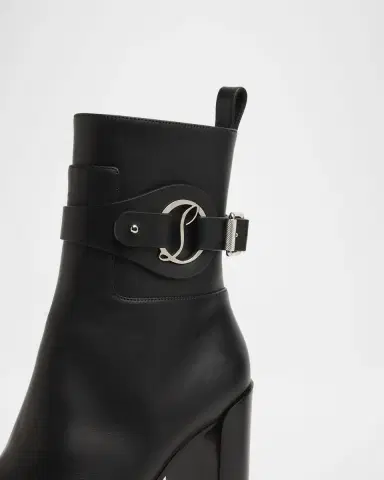 Christian Louboutin 100mm Dianouchett Leather Red Lug Sole Ankle Boots | Thumbnail 3 Christian Louboutin 100mm Dianouchett Leather Red Lug Sole Ankle Boots | Thumbnail 3