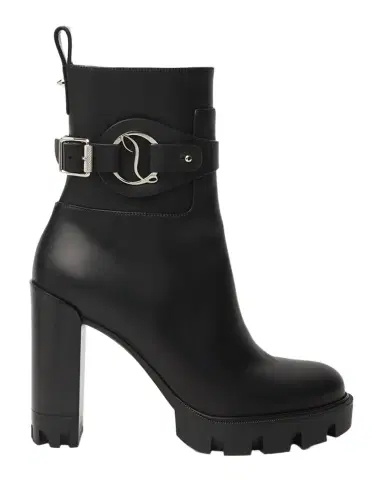 Christian Louboutin 100mm Dianouchett Leather Red Lug Sole Ankle Boots | Thumbnail 1 Christian Louboutin 100mm Dianouchett Leather Red Lug Sole Ankle Boots | Thumbnail 1
