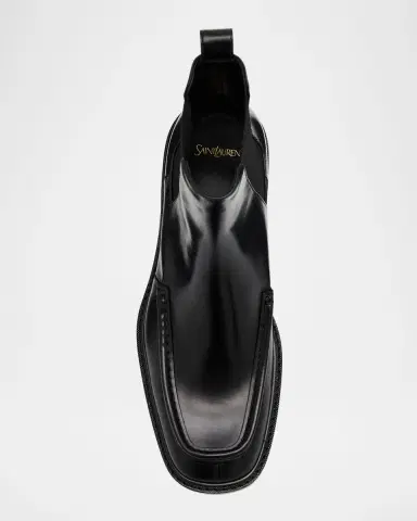 Saint Laurent Men's Joe Smooth Leather Lug-Sole Chelsea Boots | Thumbnail 5 Saint Laurent Men's Joe Smooth Leather Lug-Sole Chelsea Boots | Thumbnail 5