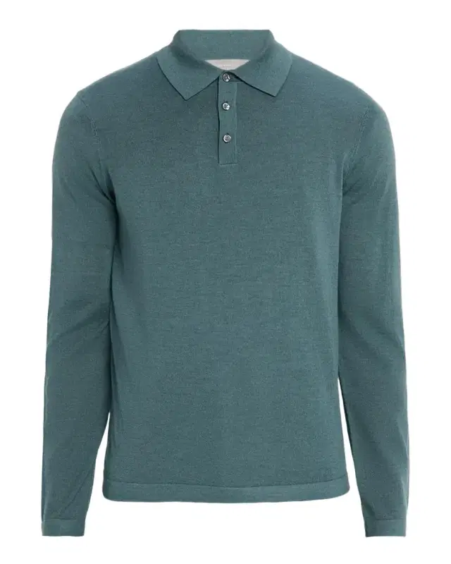 Men's Cashmere and Silk Knit Polo Sweater