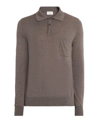 Saint Laurent Men's Fine Wool Knit Pocket Polo Sweater | Thumbnail 1 Saint Laurent Men's Fine Wool Knit Pocket Polo Sweater | Thumbnail 1