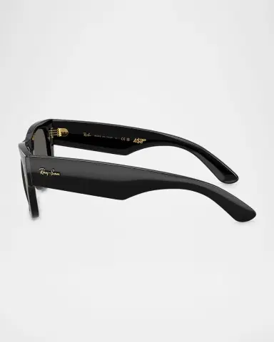 Ray-Ban Men's RB0840S Mega Wayfarer A$AP ROCKY Blacked Out Collection Square Sunglasses | Thumbnail 2