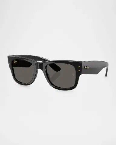 Ray-Ban Men's RB0840S Mega Wayfarer A$AP ROCKY Blacked Out Collection Square Sunglasses | Thumbnail 3