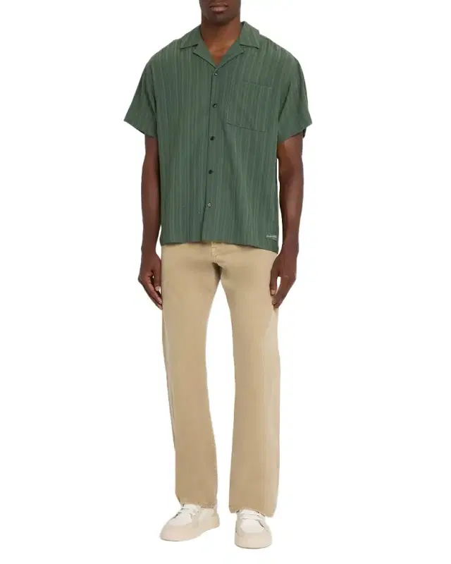 Scotch & Soda Men 's Textured Stripe Pocket Short-Sleeve Shirt