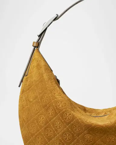 Tory Burch T Monogram Suede Balloon Bag | Thumbnail 4
