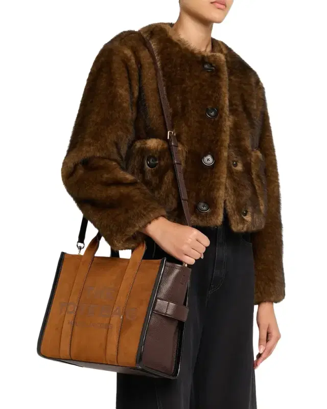 The Medium Suede & Leather Tote Bag