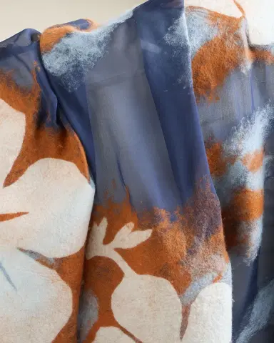 Sand River Tibetan Cashmere and Silk Felted Blanket | Thumbnail 6