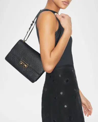 Tory Burch T-Monogram Pebble Leather Shoulder Bag | Thumbnail 2 Tory Burch T-Monogram Pebble Leather Shoulder Bag | Thumbnail 2