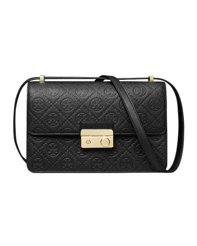 Tory Burch T-Monogram Pebble Leather Shoulder Bag