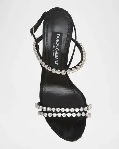 Dolce & Gabbana Formale Embellished Satin Sandals | Thumbnail 6