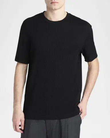Giorgio Armani Men's Diagonal Texture Crewneck T-Shirt | Thumbnail 2