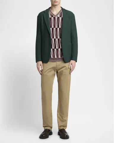 Giorgio Armani Men's Jacquard Stitch Cashmere Blend V-Neck Sweater | Thumbnail 6 Giorgio Armani Men's Jacquard Stitch Cashmere Blend V-Neck Sweater | Thumbnail 6